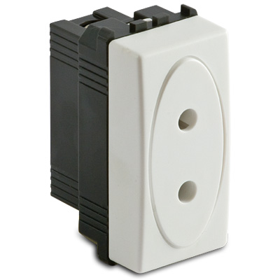 6A 24V Two pole socket, white col.