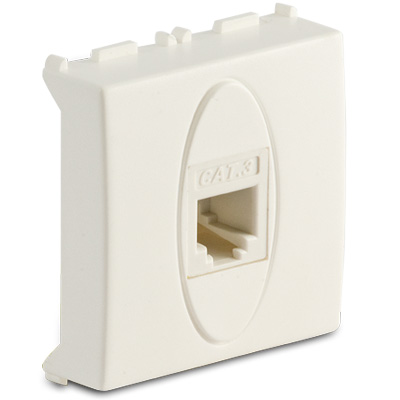 RJ12 6/6 Telephone socket, white col.