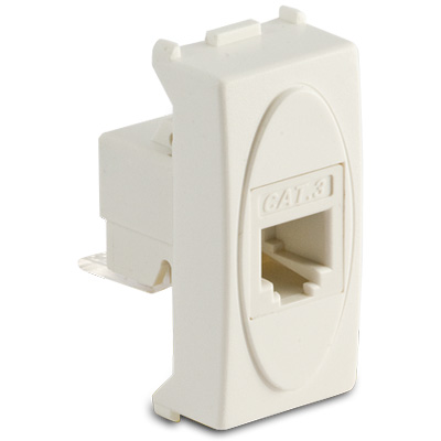 RJ12 6/6 Telephone socket, white col.