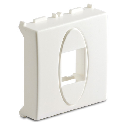RJ45 socket adapter, 2 mod., white