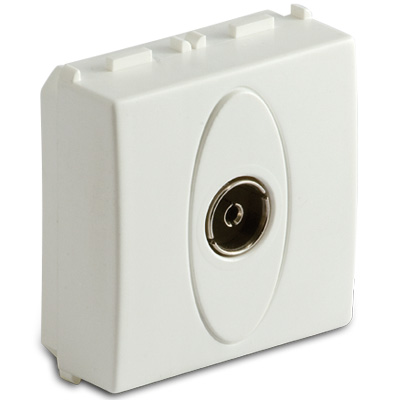 Diam.9,5 mm.socket outlet 2 mod., white