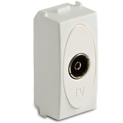 Diam.9,5 mm.socket outlet, white col.