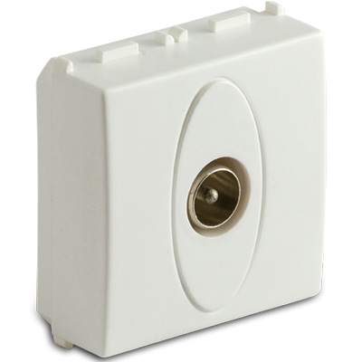 IEC 169-2 male TV connector 2 mod.,white