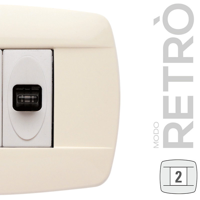 RETRO Placa 2 modulos Marfil