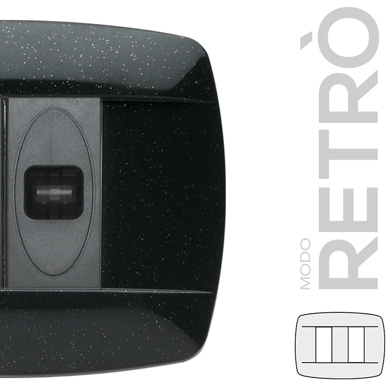 RETRO' placa 3/2 elemento gris antracita