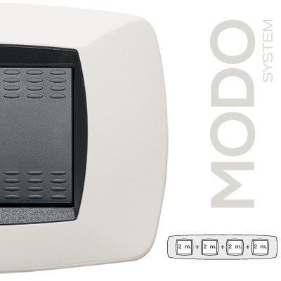 Placa 2+2+2+2 modulos Blanco