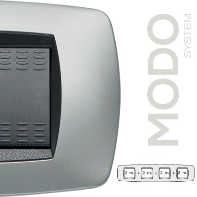 Placa 2+2+2+2 modulos Titanio
