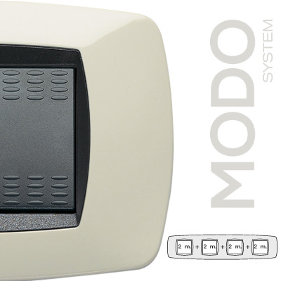 Placa 2+2+2+2  modulos Marfil