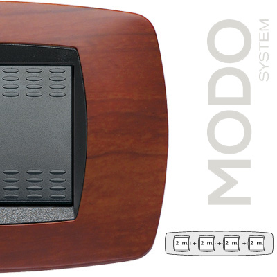 Placa 2+2+2+2 modulos Cereza