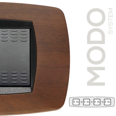 Placa MODO 2+2+2+2 modulos Nogal europeo