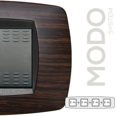 Placa MODO 2+2+2+2 modulos Wengé
