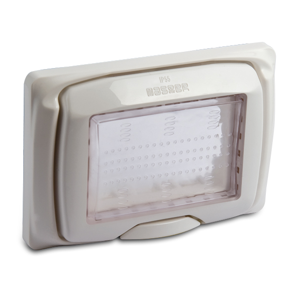 Tapa portamecanismos IP55 3 mod.Blanca