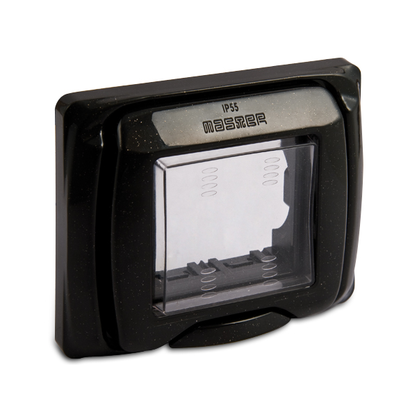 Placa protegida IP55 ANTRACITA caja univ