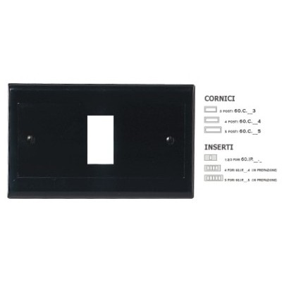 Cornice plastica Nero 4 Posti