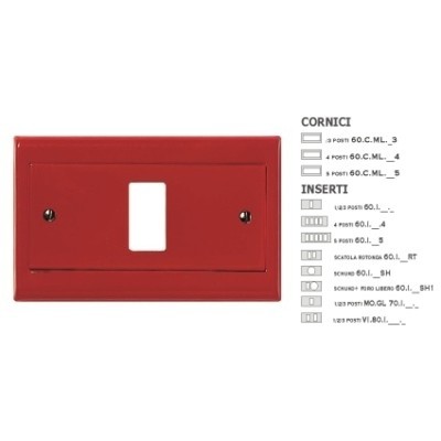 Inserto laccato Rosso 5 Fori