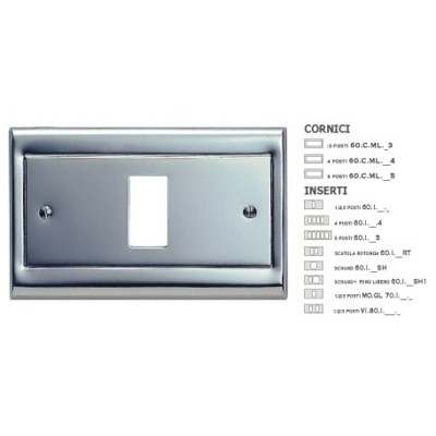 Inserto cromato Argento 4 Fori