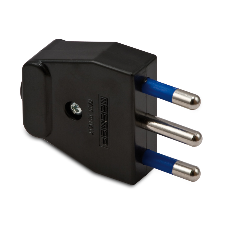Spina S17 2 poli+T 16A Nera