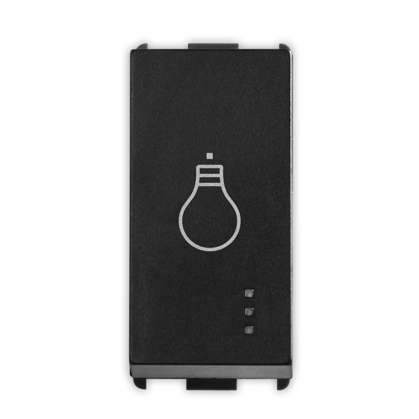 Pushbut.10A 250V with Light symbol Black