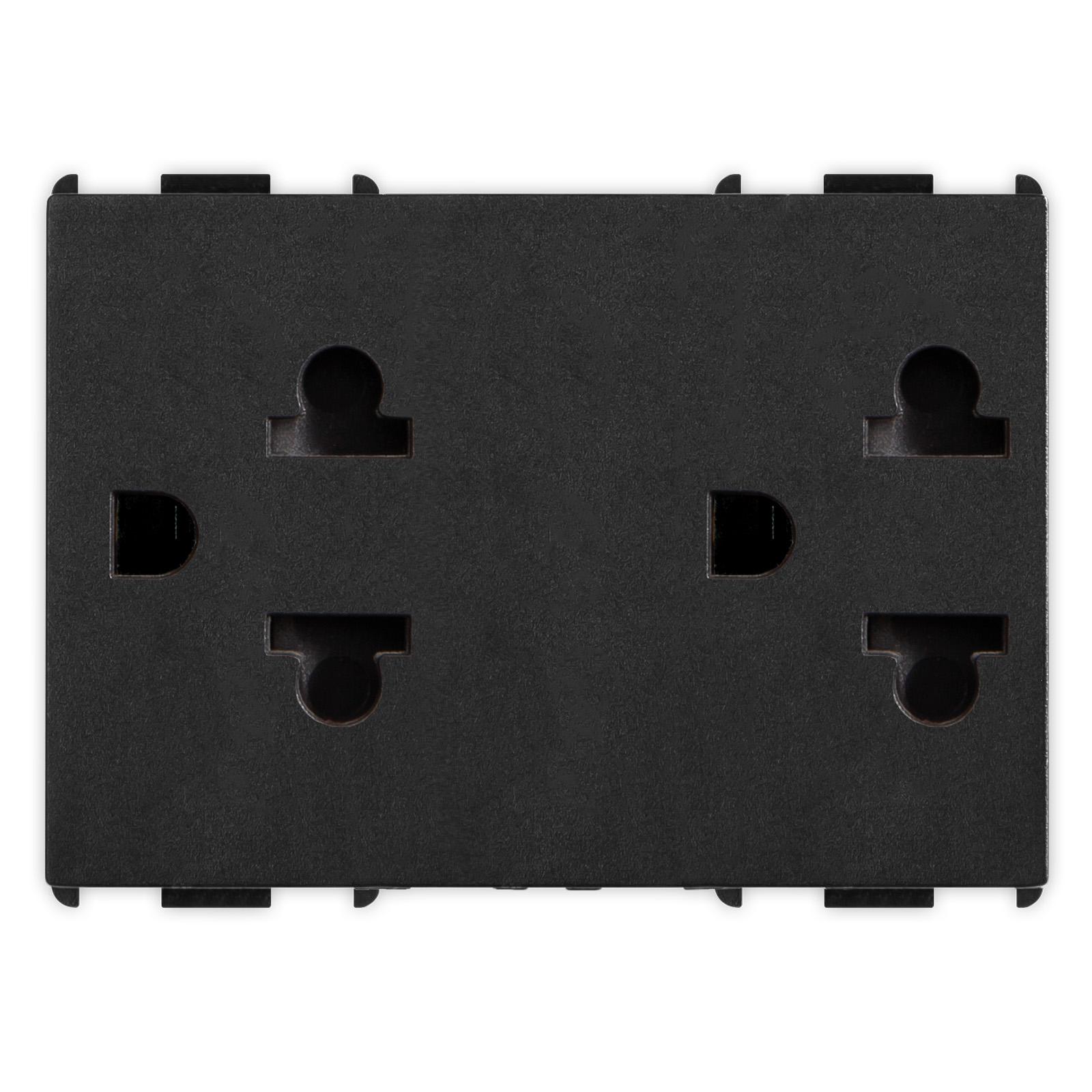 PIXIAToma doble 2P+T 16A EuroAmer BLACK