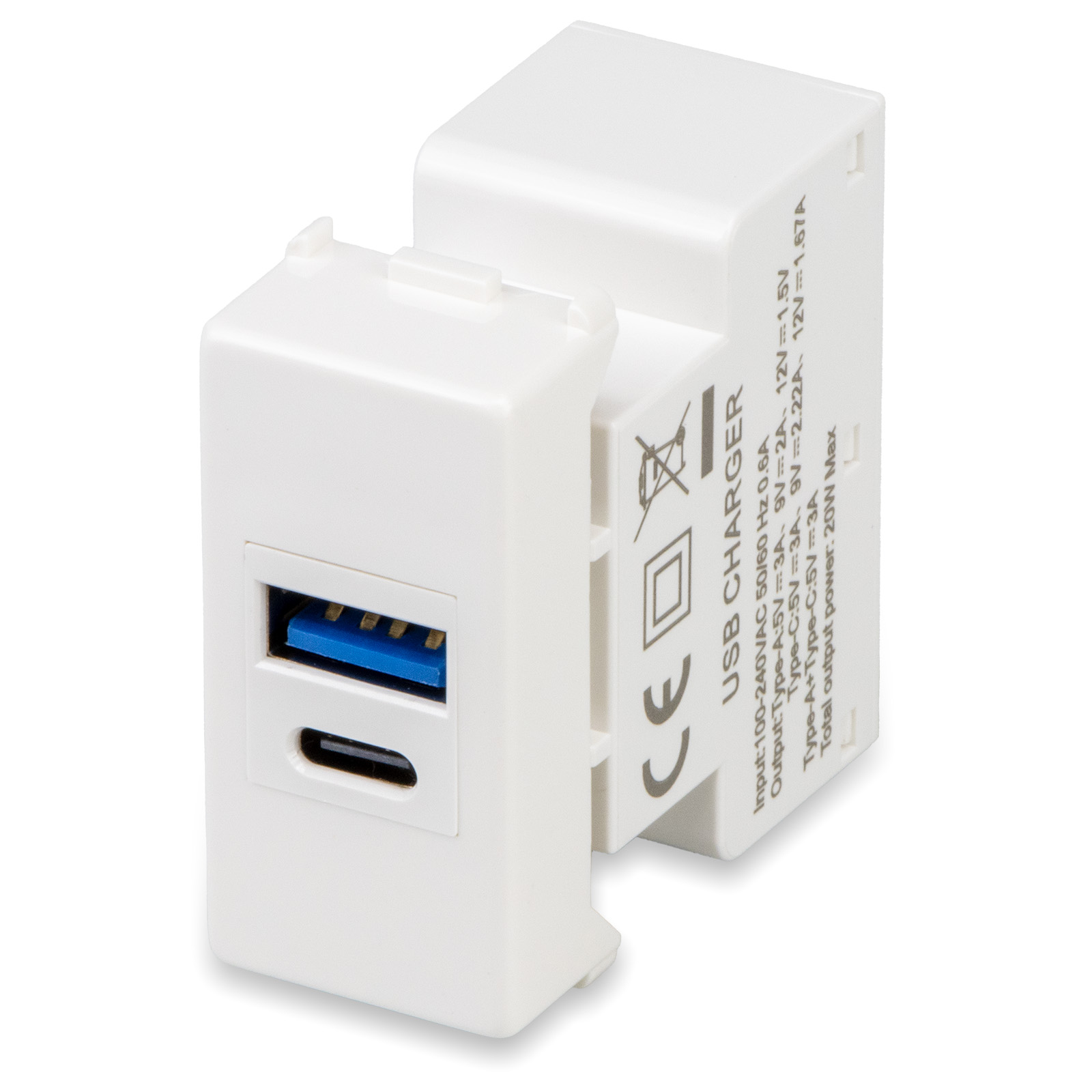 Alimentation USB A+C 100/240Vac
