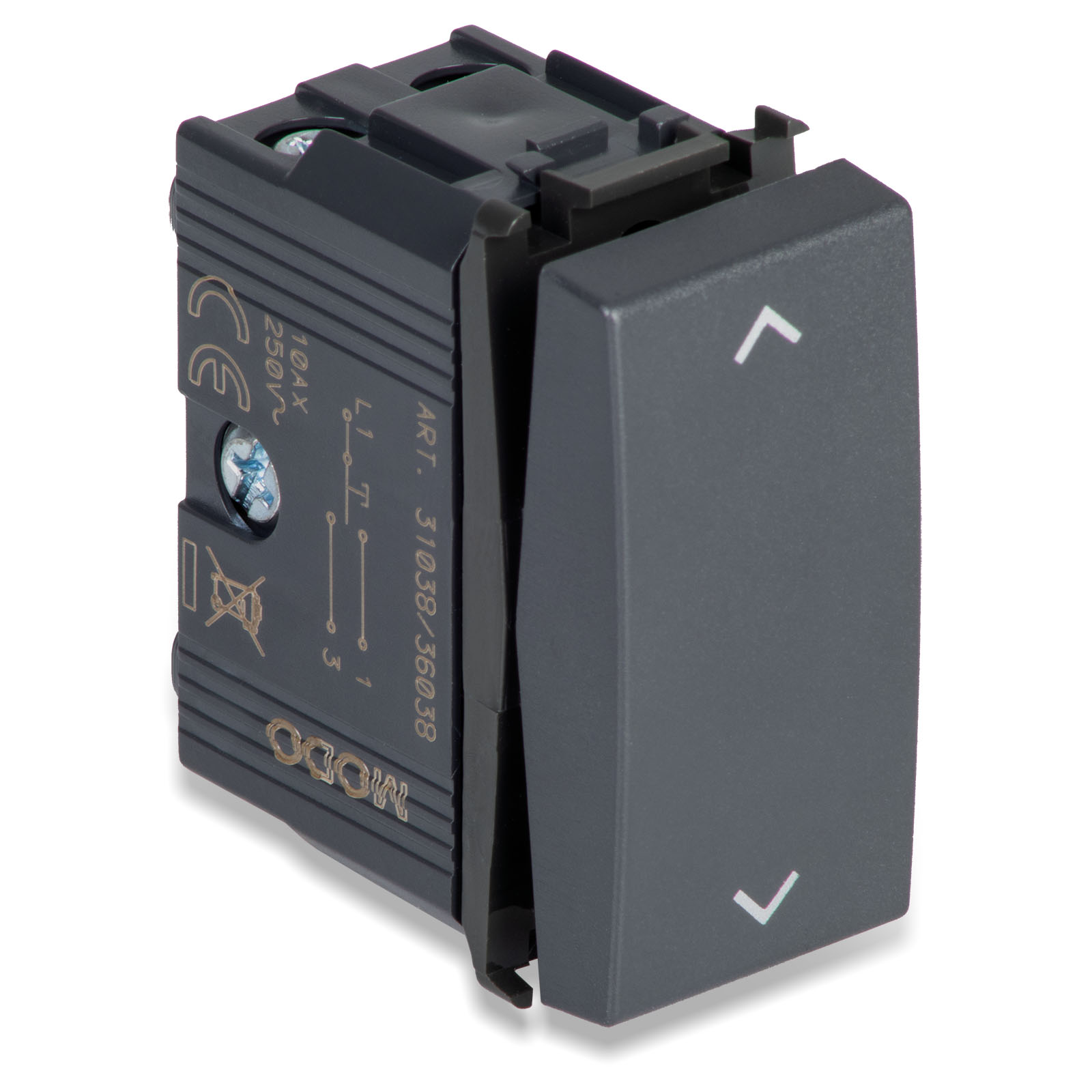 Doppio pulsante 1PNO+1PNO 10A grigio