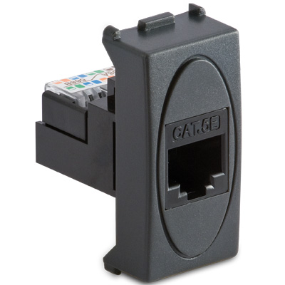 Toma telef.RJ45 1 pulgada 8 contac.Gris