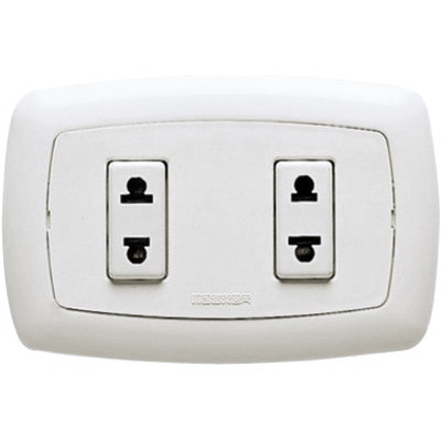 2 horizontal Euroamerican sockets10A250V