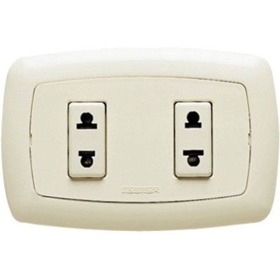 2 horizontal Euroamerican sockets10A250V