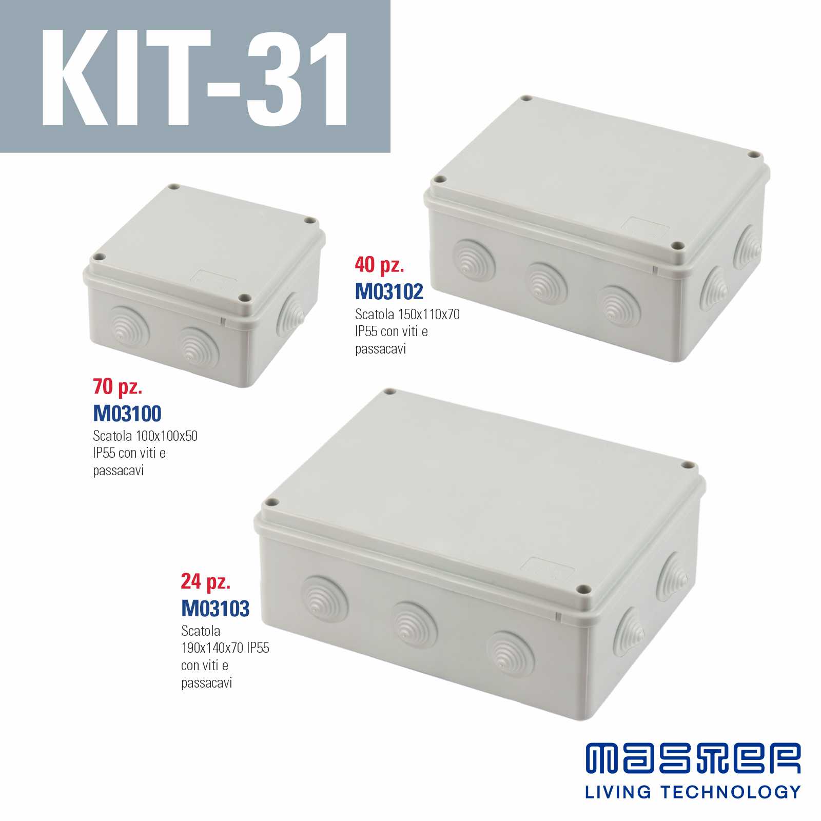 KIT Boîtes étanches M031.. 134 Pcs