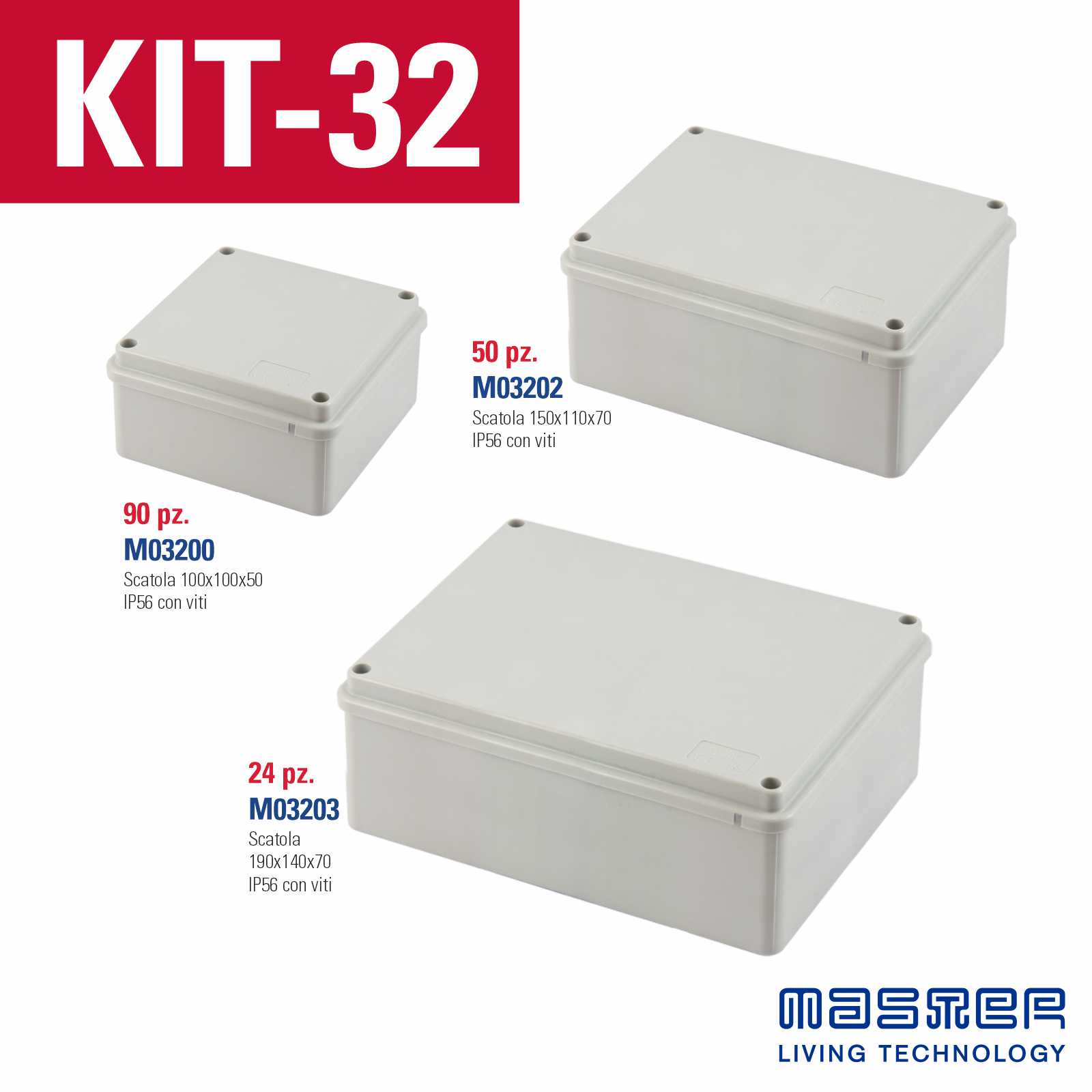 KIT Boîtes étanches M032.. 164 Pcs