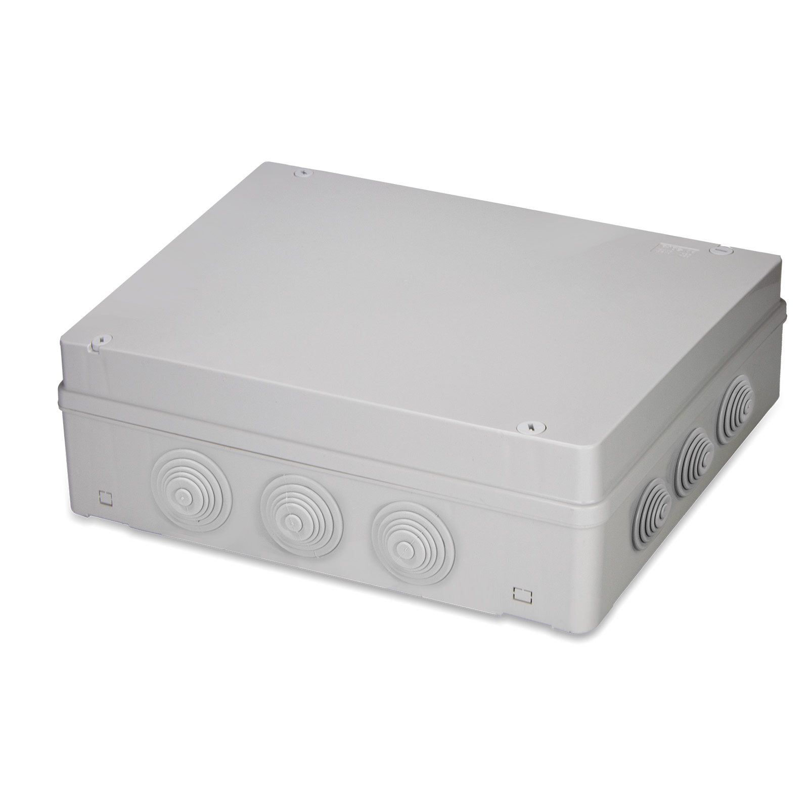 Sealed box 380x300x120 IP55 with cones