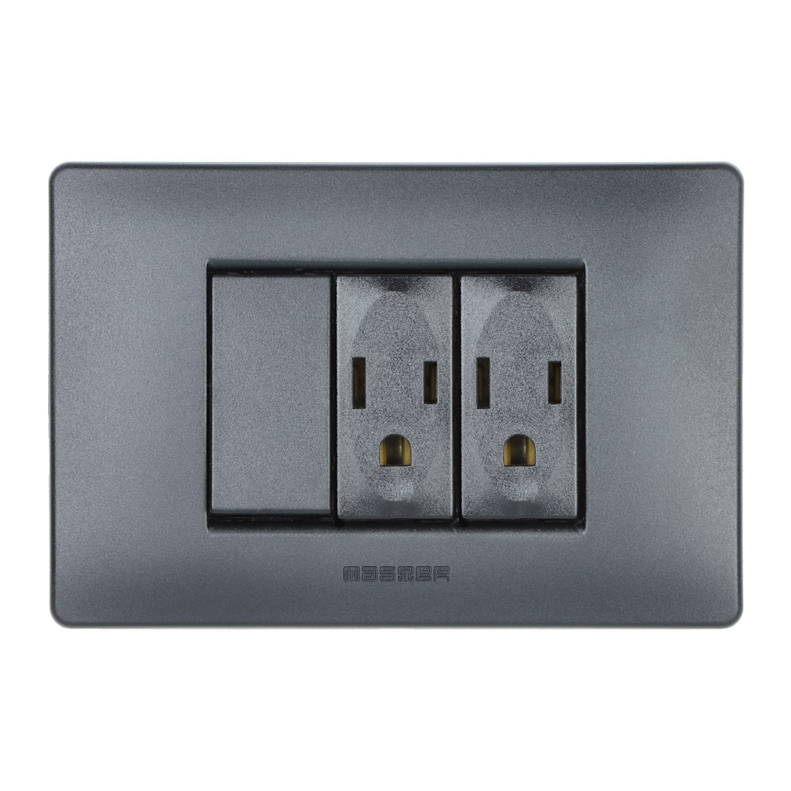 interruptor 3way 1P 16AX+2 Toma 2P+T 15A