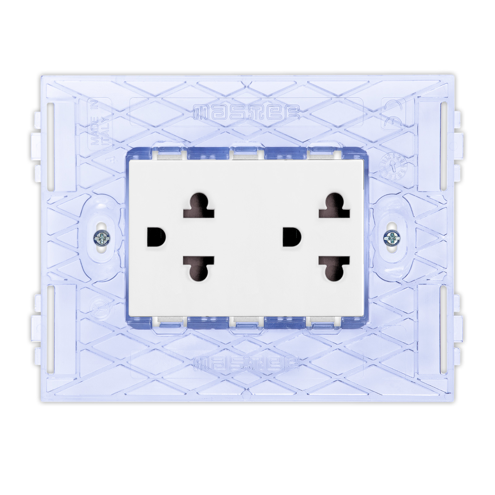 16A 250V 2P+E Double EuroAmerican socket