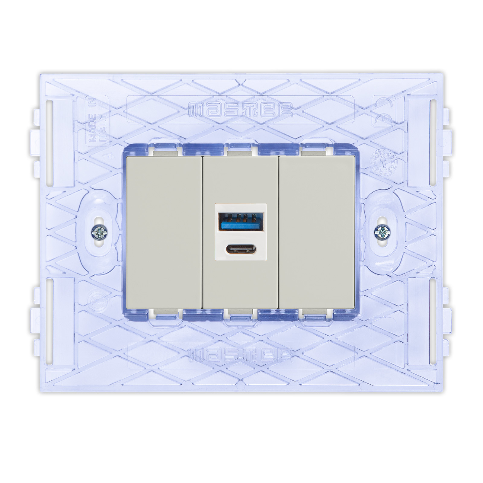 PIXIA Toma USB A+C SAND +soporte
