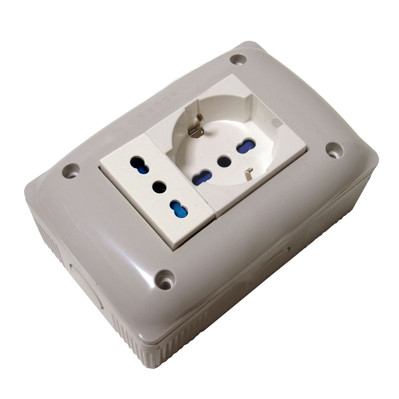 IP40 box with 2x 16A 2P+E sockets