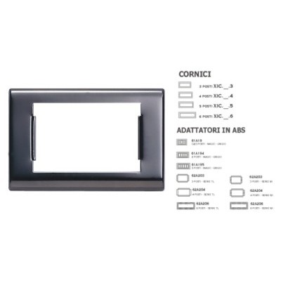 Placa GIOTTO gris metalizado 3 módulos