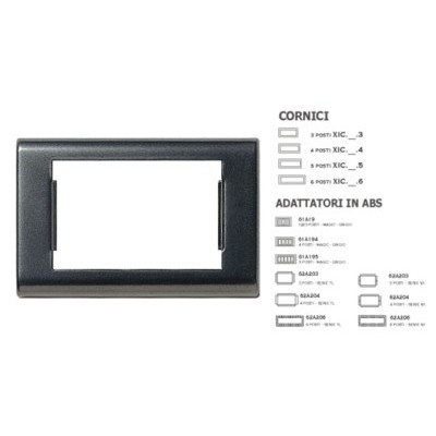 Placa GIOTTO gris antracita 4 módulos